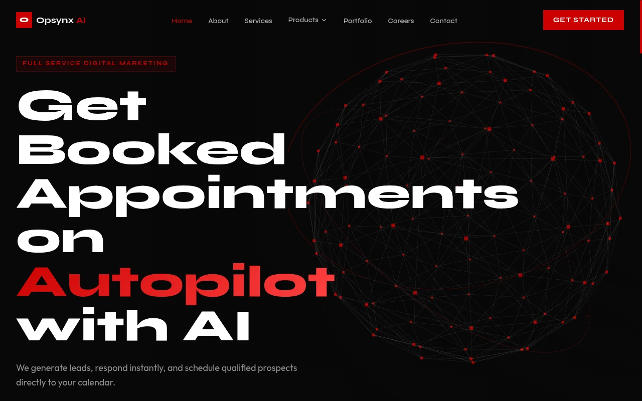 Opsynx AI official homepage, captured October 17, 2026